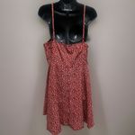 Source Unknown Sun Dress‎ Rust/White Floral Print Straps Size Large Zip No Tag Knee Length Photo 3