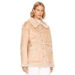 New MOTHER Toasty Faux Suede Shearling Jacket Snowed In Size L Tan Size L Photo 6