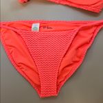 Aerie Vibrant Coral Crotchet Bikini Set TOP is Medium Bottom is Small Photo 4