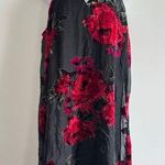 As You Wish As U Wish Black Red Rose Velvet Burnout Halter Dress M Romantic Party Goth Photo 0