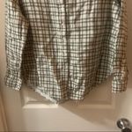 Time & Tru Green/White Plaid Button Up Blouse size L Photo 4