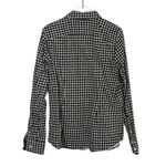 CHAPS Women's Black and White Houndstooth Print Button Down Blouse Small Photo 3