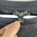 Talbots Women's Lp Solid Black 3/4 Sleeve Lace Trim Sweatshirt Photo 2