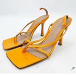 Bottega Veneta  Orange Tangerine Stretch Heeled Sandals 37 NO ANKLE STRAP Photo 0