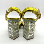 Betsey Johnson Women's Sb-Bell Heel Silver Rhinestones Gold Sandals Photo 6