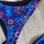 Nwt ruby yaya akbar rhinestone tie bottoms w/ halter bikini top swimwear swimsui Blue Photo 1