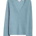 Vince shaker stitch v-neck wool & cashmere sweater - glacier Size Large Photo 0