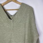 Zenana Outfitters Green Knit Balloon Sleeve V-Neck Pullover Sweater S Photo 3