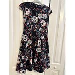 Womens Black Sugar Skull & Floral Print Dress Size S Black Photo 5