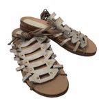 Klub Nico Gladiator Sandal Studded Leather Lace Up Cork Flat Beige Womens Size 8 Tan Photo 2
