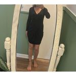 Venus  little black dress LBD ruched long sleeve bodycon cocktail party XS Photo 9