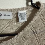 Marisa Christina Tan Cardigan with Textured Knit V Photo 3