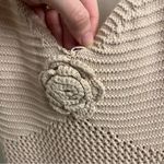 LaLavon Rosette Crochet Midi Dress Large Tan Photo 11