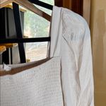 August Sky Cream Smocked Square Neck Long Sleeve Midi Dress Size Small Photo 6