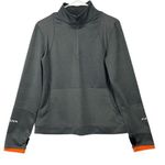 Orange Theory Womens Gray Mock Neck Quarter Zip Pullover Active Wear Top Size S Photo 0