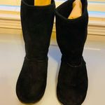Women’s black polar bear suede short ankle boots Size 8 Photo 0