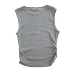 Tiger Mist - Round Neck Sleeveless Semi Sheer Tank in Gray Photo 2