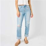 Judy Blue  American Flag Cuff Boyfriend Jeans Photo 1