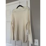 Chico's Rhinestone Bling Shoulder Detail Cream White Sweater Cozy Holidays NWT Photo 1
