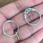 10k White Gold Diamond Engagement/wedding Ring Silver Size 7 Photo 3