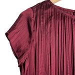 Madewell Mulberry Wine Oversized Short-Sleeve Slip Midi Dress Plissé Size XS Photo 8