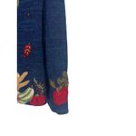 Tiara International Cardigan Fall Harvest Sweater Blue Embroidered Pumpkin S Photo 1