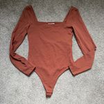 Babaton  Original Contour Squareneck Long Sleeve Bodysuit in Chocolate Opal Sz M Photo 1