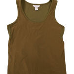 Athleta Brown Mixed Media Cinched Waist Tank Shirt size Medium style 659329 Photo 0