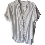 Silence + Noise Silence + Noise Shirt Womens Medium Button Front Short Sleeve Cottage Peasant Photo 0