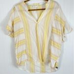Matilda Jane  Womens Striped Summer Picnic Top Yellow White Medium Photo 0