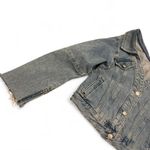 Topshop blue denim off the shoulder button up jacket Photo 2