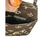 Fleur de Lis‎ Initial C Brown Tote Bag Zipper Top Travel Purse Photo 2