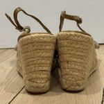 Valentino Garavani Patent Enamel Leather Ribbon Espadrille Sandals Wedge 37 6.5 Photo 5