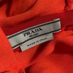 Prada  bow shoulder pleated red orange asymmetrical blouse sz 44 Photo 5