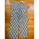 Parker NWT Stella  blue/white cropped‎ damask ikat pants golf size medium. Photo 5