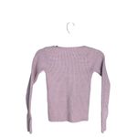 Women’s Sweater Fitted Ribbed Knit Mauve Pink V Neck Possibly Small Photo 1