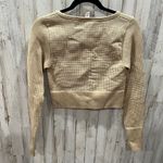 Aerie Offline Main Squeeze Seamless Waffle Crop Henley Top Tan Womens Medium Photo 1