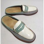 G.H. Bass & Co Weejuns Wynn Colorblock Penny Mules Leather Slip On Women's Sz 6 White Photo 1