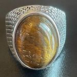 Natural tigers eye stone ring size 9 Silver Photo 0