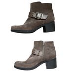 Clarks Hollis Star Buckled Suede Ankle Boot Heel Side Zip Women 9M Photo 2