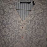 Nic+Zoe Y2K 90s boho artsy girly blush coquette pink Embrioded and Pleated Blouse smal Photo 3