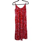 Loft Hawaiian Tropic Maxi Tiered Tank Top Dress Summer Medium PETITE Purple Red Photo 3