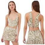 For Love & Lemons  Nomi Corset Crop Size Medium Green Pink Geometric NWOT Photo 1