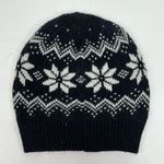 Hollister  Slouchy Beanie Women’s Winter Hat Knit Fair Isle Black Front Logo Warm Photo 3
