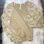 Anthropologie  Beige and Cream Lace Knit Sweater Photo 7