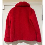 Sam Edelman Short Front Zip Teddy Coat Patch Pockets Hot Pink Faux Fur Small NWT Photo 8