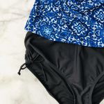 24th & Ocean Blue Viva La Frida Printed Tankini Swimsuit M/L Hipster Black Tie Size M Photo 2