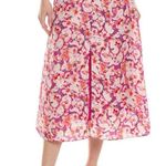 Ba&sh NWT Dalenda Floral High Waisted Midi Flared Skirt Fushia Women's 36 / S Photo 0
