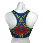 Terez  Multicolor Floral Print Racerback Activewear Fitness Gym Sports Bra Size S Photo 1