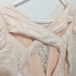 Free People NEW lacey crochet long sleeved open back crinkle cocktail dress NWD Photo 4